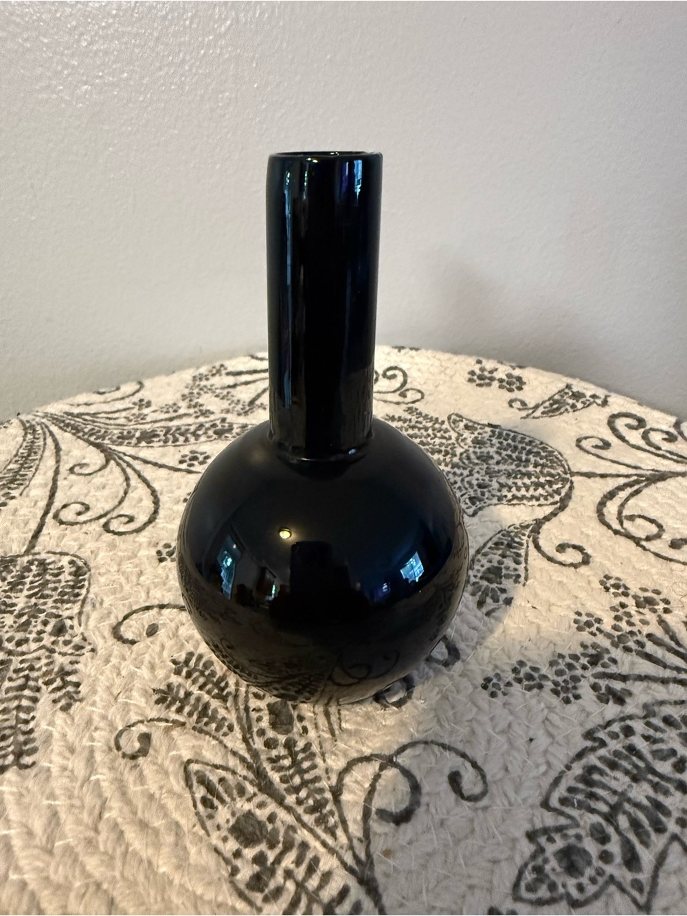 Black Amethyst Dark PurpleHand Blown Glass 4 1/2" Bud Vase Pure Black